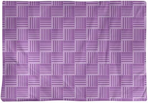 Dana Strider Monochrome Basketweave Stripes Table Placemat, 18 x 14, Violet