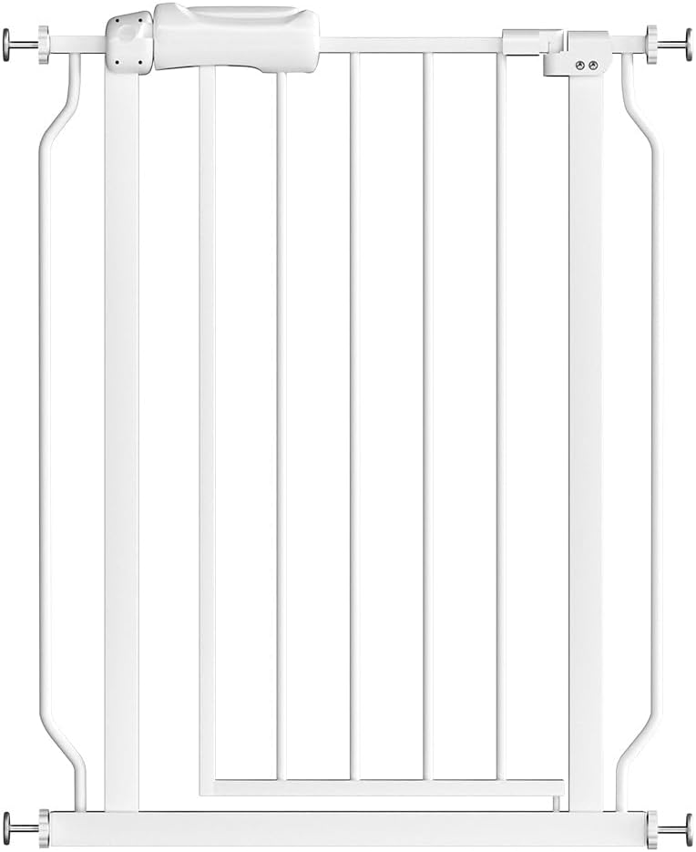 Fairy Baby Extra Wide Baby Gate for Doorways Auto Close Safety Gates for Bedroom, Fits 57.5 Inch to 62 Inch with Pressure Mounted Extention Kit, White | Pressure Mounted No Drill Pet Gate with Door, Heavy Duty Walk-Through Gate for Toddlers, Kids, Dogs,…