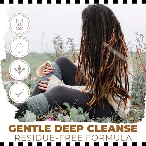 Dollylocks Clarifying Liquid Shampoo | Rosemary Peppermint Lemon | Paraben-free, Plant-Based, Vegan, Residue-Free Loc, Braid, Dreadlock Care | All hair types | 8oz