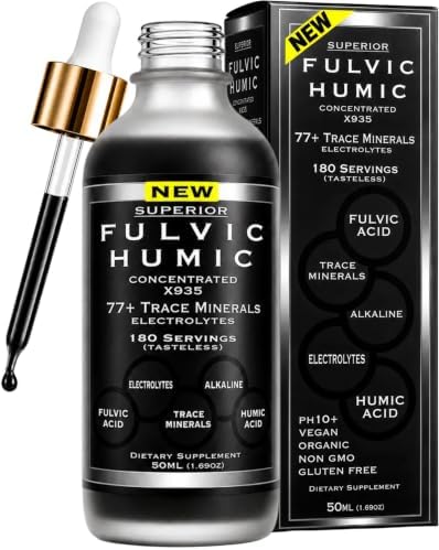 Fulvic Acid Trace Mineral Drops with Electrolytes - 77 Trace Minerals - 180 Servings - Restore Electrolytes, Improve Gut Health