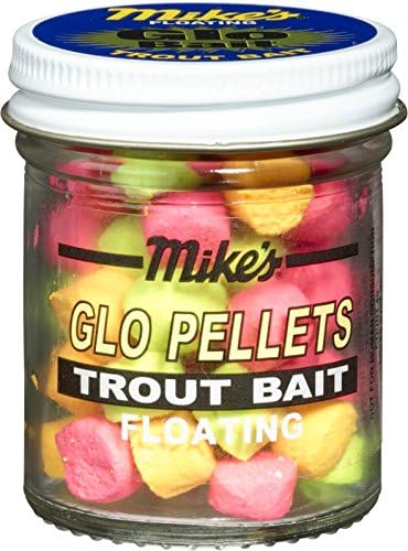 Mike’s Glo Pellets Trout Bait - Assorted Floating Pellets with Attracting Scents and Glitter, 40 Pellets Per Jar