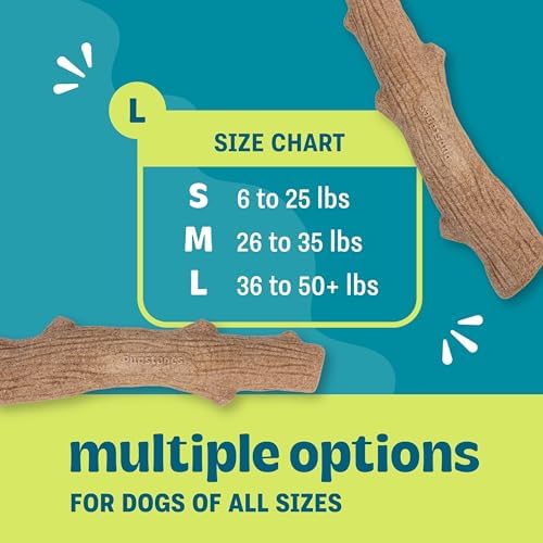 Pupstages Dogwood Dog Chew Toy, Made in the USA – Real-Wood Blend, Natural Flavor & Texture, Moderate Chewers, Small, 5.4"