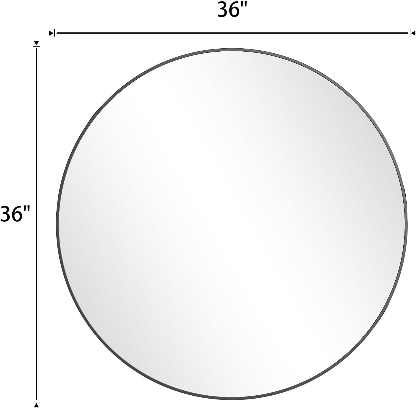 BEAUTYPEAK 24 Inch Round Mirror, Metal Frame Circle Mirror, White
