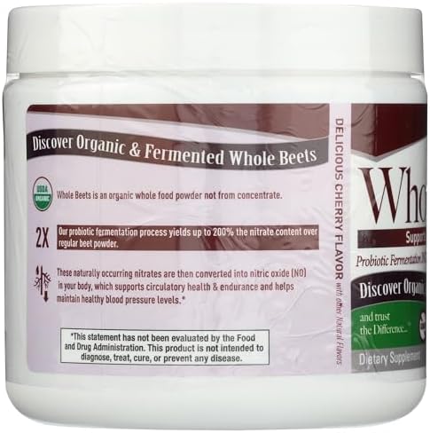 Nature's Answer Whole Beet Root Powder | Organic & Fermented | Great Tasting Cherry Flavor | Supports Circulatory Health & Endurance | Helps