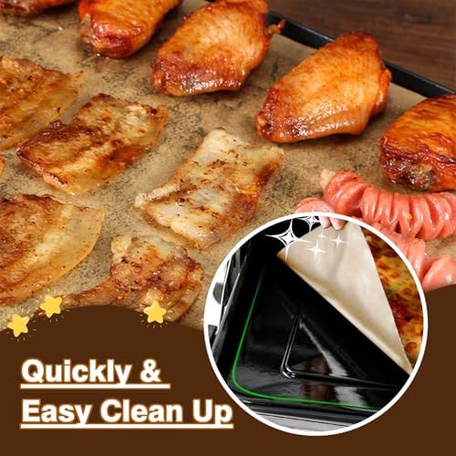 120PCS Air Fryer Liners Disposable for Emeril Lagasse 26QT Air Fryer | Unbleached Non-Stick Parchment Paper Sheets Accessories for Emeril Lagasse French Door 360 Air Fryer 26QT Toaster Oven