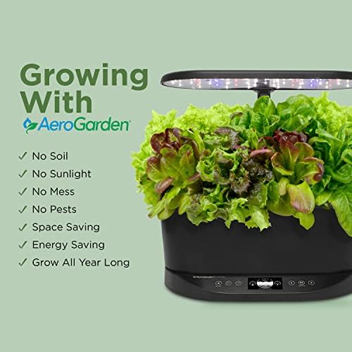 AeroGarden Bounty Basic, Black | Indoor Garden with LED Grow Light
