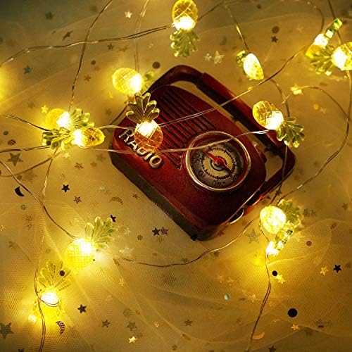 40 LED Pineapple String Lights, 8 Modes Pineapple Fairy Lights Battery Operated Without Remote Control for Wedding, Party, Festival, Indoor, Outdoor