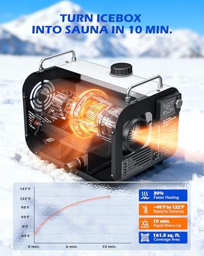 Orion Motor Tech Portable Diesel Heater, 8kW Camper Heater with CO Alarm Auto Shutoff