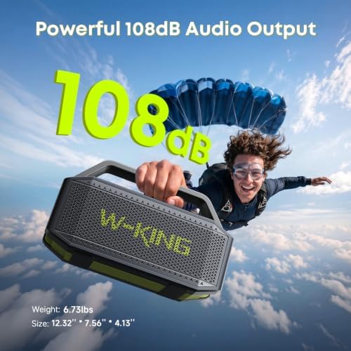 W-KING Bluetooth Speaker, 100W Peak Outdoor Portable Loud Speakers Wireless