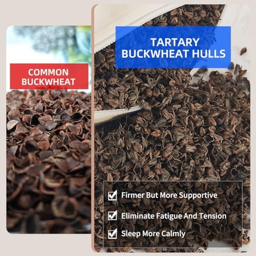 Organic Buckwheat Pillow for Sleeping with Organic Cotton Pillowcase