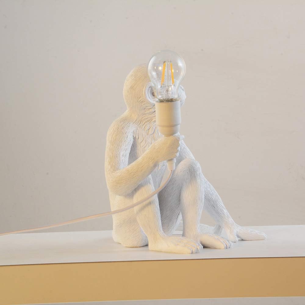 Golden Monkey Table Lamp, LongTN LED Resin Sitting Monkey Lighting
