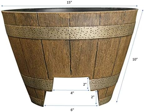 20.5" Jameson Whiskey Barrel with Drainage in Kentucky Walnut