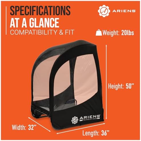 Ariens Snow Cab Enclosure Kit for 2-Stage Snowblowers, Fits SNO-THRO and Power Brush Models, Weatherproof Cover with Steel Frame for Winter Protection