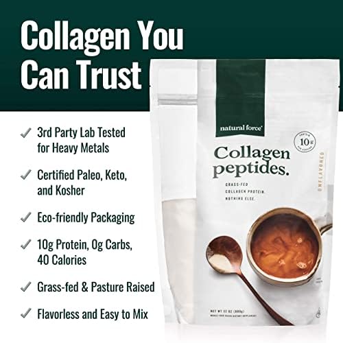 Natural Force Clean, Grass Fed Collagen Peptides + Vanilla Organic Whey Protein Bundle – Organic