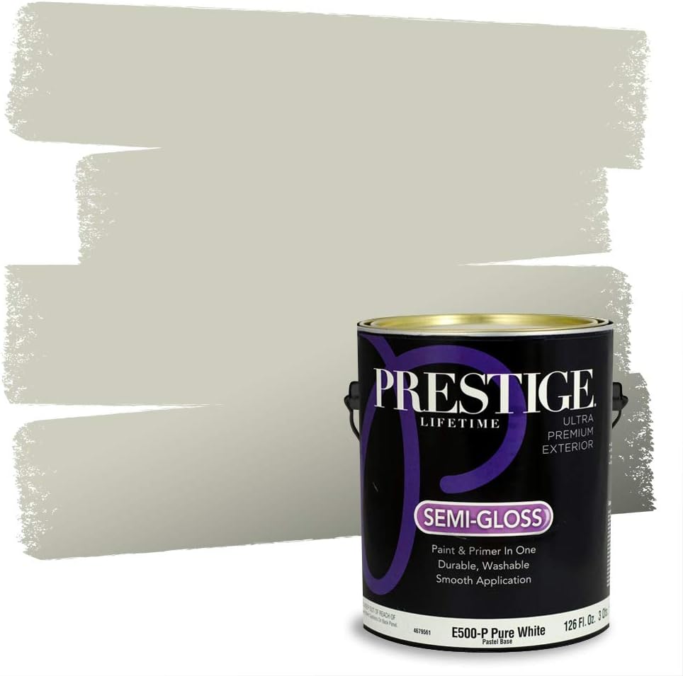 PRESTIGE Paints Exterior Paint and Primer In One, 1-Gallon, Flat, Comparable Match of Sherwin Williams* Coastal Plain*
