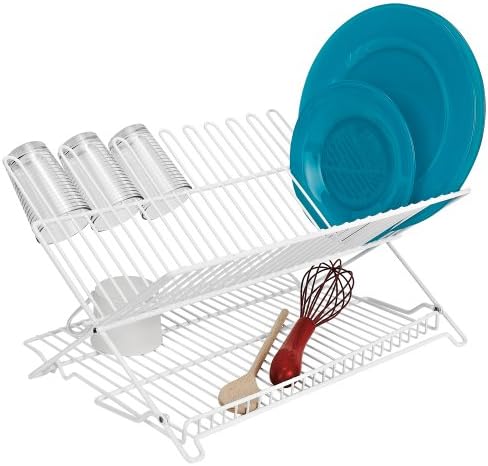 Better Houseware Large Folding Dish Drying Rack Space-Saving Dish Rack for Kitchen Counter Versatile Dish Racks Folding Design for Extra Drying Space