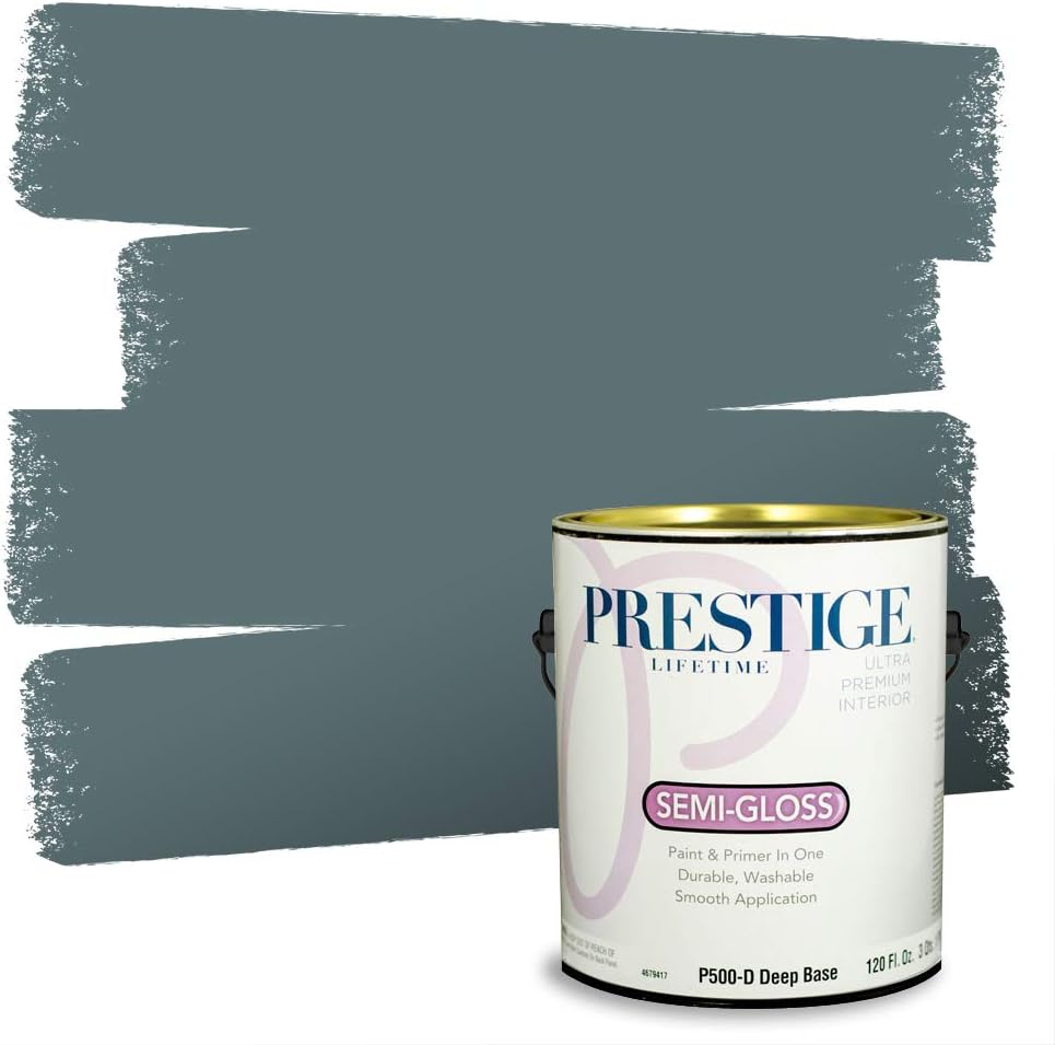 PRESTIGE Paints E100-T-SW6241 Exterior Paint and Primer in One, 1-Gallon, Flat, Comparable Match of Sherwin Williams Aleutian, 1 Gallon, SW18-Aleutian