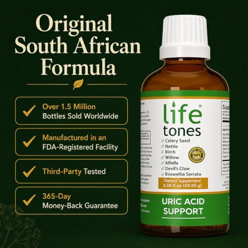Life Tones Uric Acid Support - Joint Health for Men & Women - Liquid Uric Acid Cleanse for High Absorption - Herbal Cleanse Detox for Joint Comfort