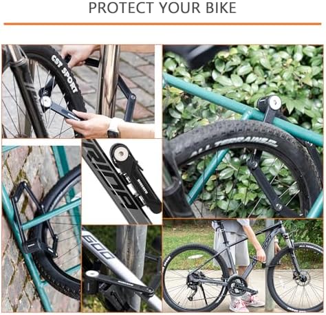Bike Lock Bicycle Scooter Motorcycle Folding Locks with 4Keys, Fold Chain Heavy Duty Alloy Steel Foldable Lock with Mounting Bracket 2pc Straps