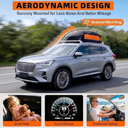 Sailnovo Aerodynamic Rooftop Cargo Carrier Bag, 20 Cubic Feet Waterproof | Fit Most Vehicles with/Without Rack, Hold Luggage for 4-6, Include Anti-Slip Mat, Storage Bag, Reinforced Straps & Lock