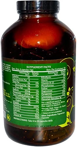 Pure Planet Spirulina - 500 mg - 500 Vegetarian Capsules