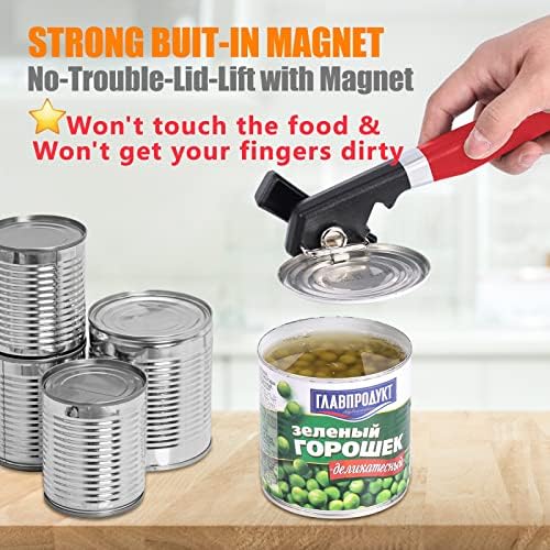 Side Cut Can Opener, Smooth Edge Manual Can Opener, Black
