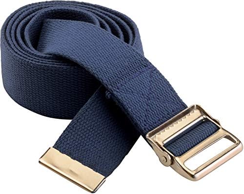 NOVA Medical Gait Belt 72” – Metal Buckle Transfer Belt for Patient Mobility, Striped Cotton, Adjustable Walking Assist for Elderly, Caregivers & Nurses – Durable, Washable, Portable with Bag