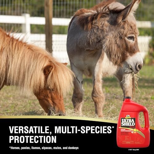 Absorbine UltraShield Red Insecticide & Repellent, 128 fl oz Gallon | Use on Horses & Premise, All-Weather up to 7 Days, Repels & Kills Multiple Species Including Flies, Mosquitoes & Gnats