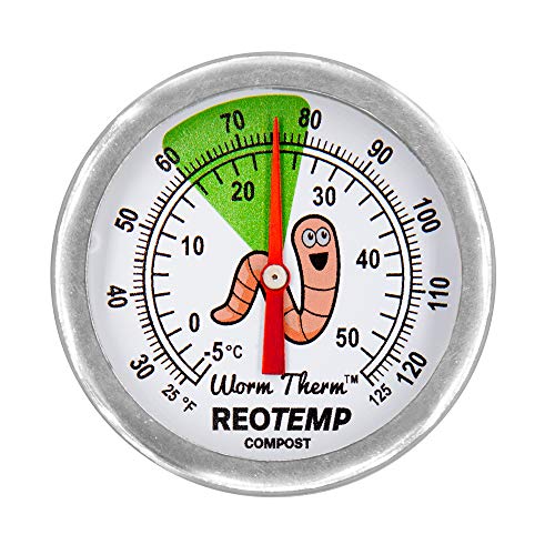 REOTEMP K83W Worm Therm Soil Thermometer with Worm Composting Digital Guide for Red Wiggler Compost Bins