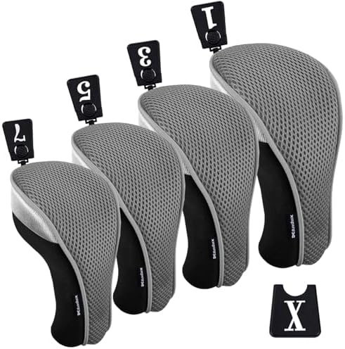 Andux 4pcs/Pack Golf 460cc Driver Fairway Wood Club Head Covers