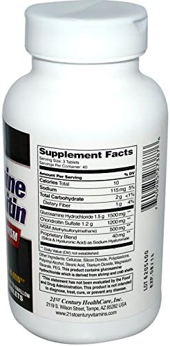 21st Century Glucosamine and Chondroitin Plus Tablets, 120 Count
