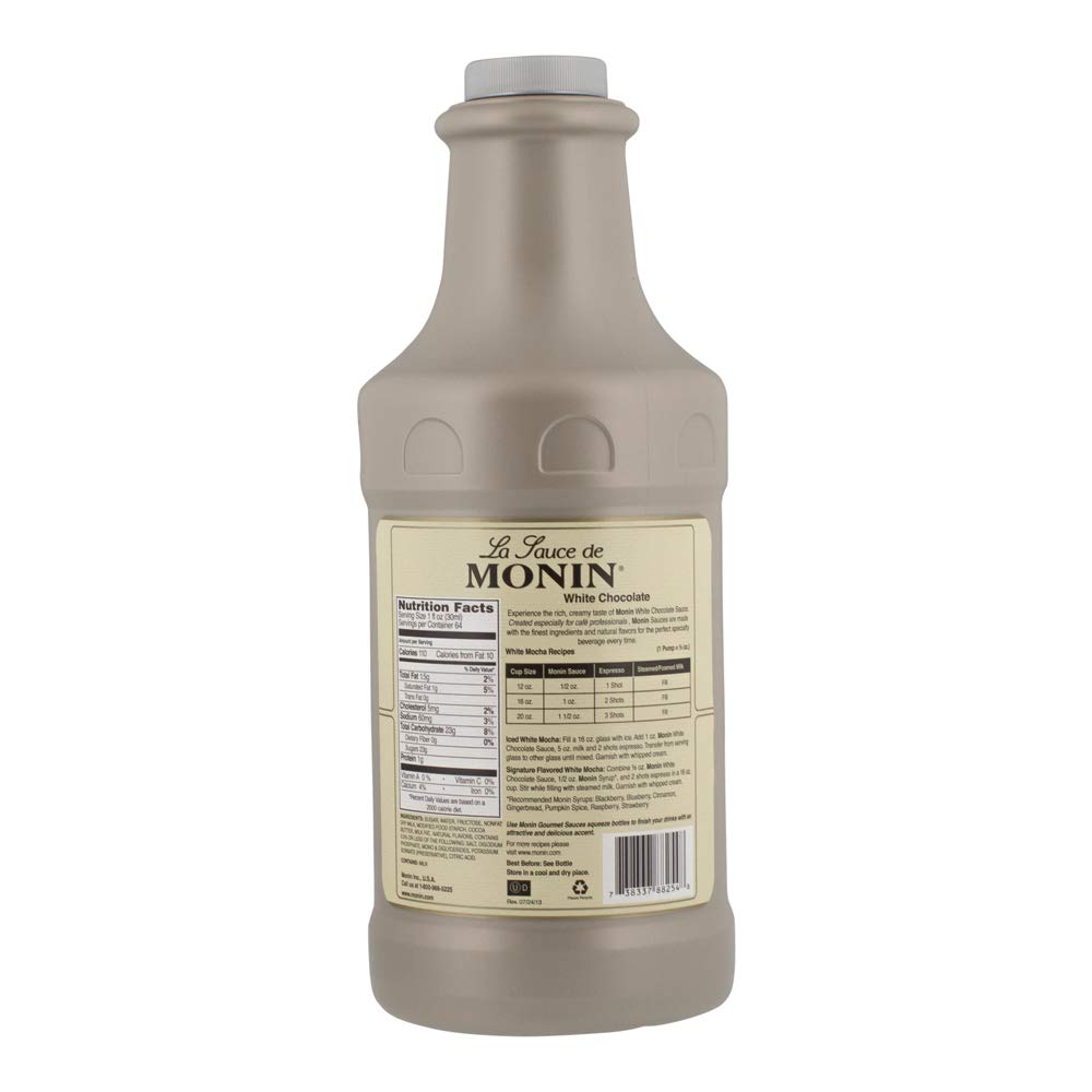 Monin - Sugar Free Dark Chocolate Sauce, Velvety and Rich, Great for Desserts, Coffee, and Snacks, Gluten-Free (64 Ounce)