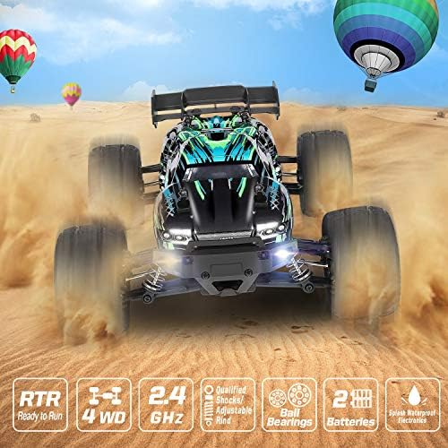 HAIBOXING RC Cars Hailstorm, 36+KM/H High Speed 4WD 1:18 Scale Waterproof Truggy Remote Control Off Road Monster Truck with Two Rechargeable Batteries