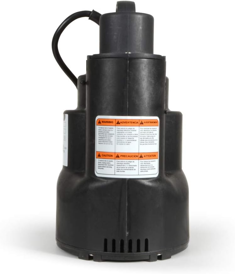 ECO-FLO Products SUP57 Automatic Submersible Utility Pump, 1/4 HP, 1,800 GPH