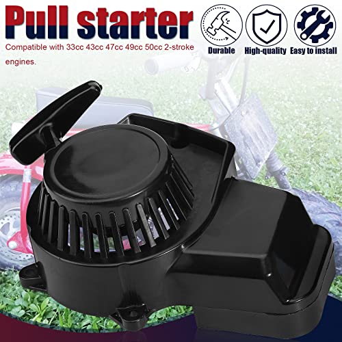 Pull Start Starter for 33cc 43cc 47cc 49cc 50cc 2-Stroke Engine Mini Quad ATV Scooter Go Kart Chopper Pocket Bicycle Rocket Pit Dirt Bike Coolster