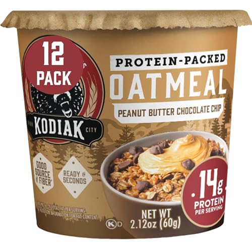 Kodiak Cakes Instant Protein Maple & Brown Sugar Oatmeal in a Cup, 2.12oz (Pack of 12)