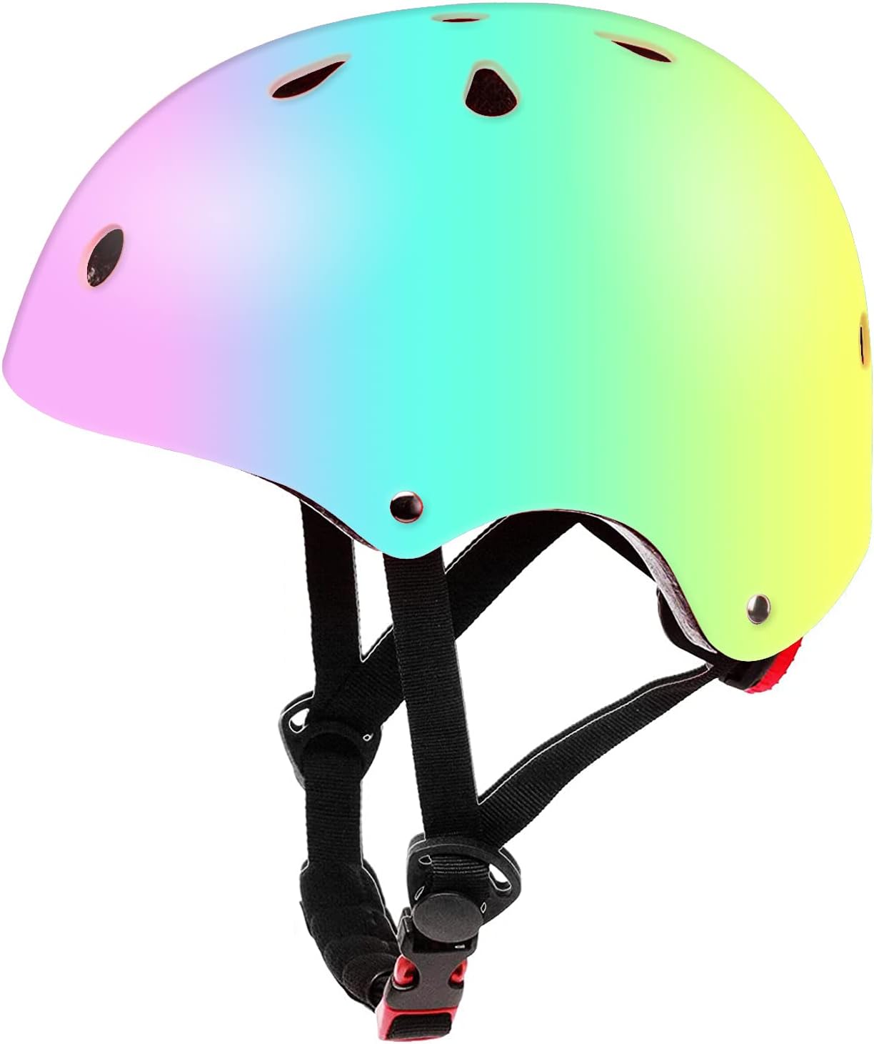 Color Gradient Adjustable Kids Bike Helmet Toddler Helmets for 3-5-8-14 Years Kids Girls Boys Youth Bicycle Helmet for Scooter Balance Bike Roller