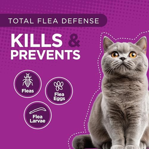 TevraPet Actispot II Flea Treatment for Small and Medium Cats 5-9 lbs | 6 Doses | Powerful Prevention and Control, Clear