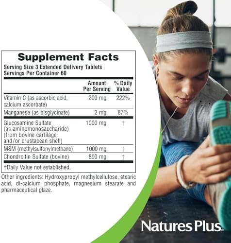 NaturesPlus Ultra Rx-Joint - 180 Tablets - Supports Healthy Joint Function - with Glucosamine, Chondroitin & MSM - Gluten Free - 60 Servings