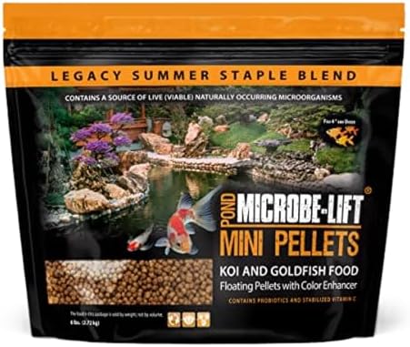 MICROBE-LIFT MLLMPSM Mini Floating Fish Food Pellets for Ponds, Water Gardens, and Fountains, for Small Live Goldfish and Koi, 12 Ounces