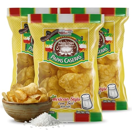 WINNUTS Jalapeño Chips Kettle Cooked (3 Pack, 5.6 oz Each) | Authentic Mexican Style Spicy Potatoes Chips | Homestyle "Papa Casera" for Parties