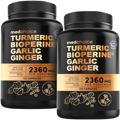 MEDCHOICE 4-in-1 Turmeric Joint Support with Garlic & BioPerine, 120ct