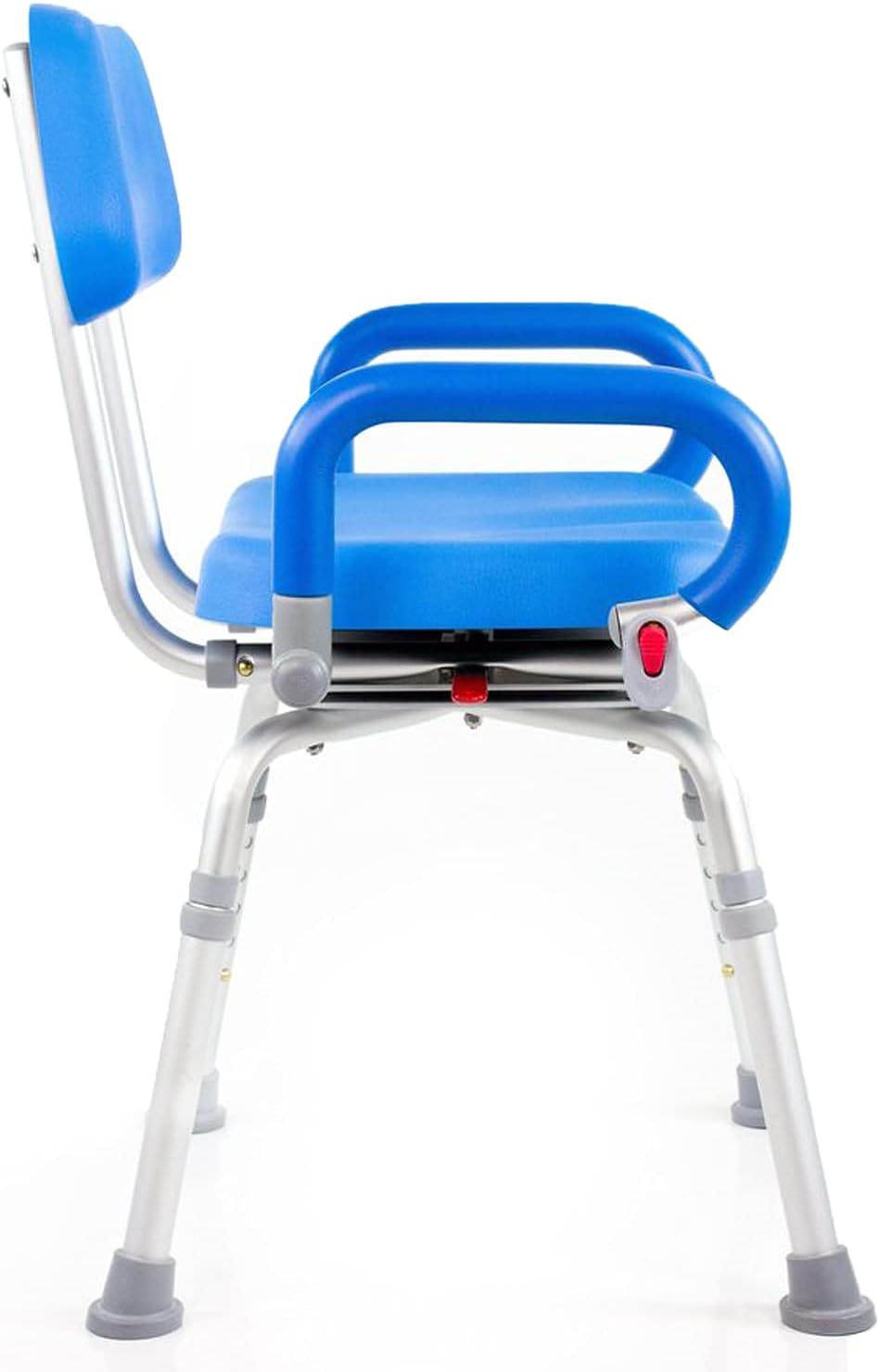 Swival Shower Chair with Padded seat for Inside ShowerFor Senior, Bath Seat | Sit Securely While Bathing - Blue, padded seat, padded armrests, swivel seat, tool-free assembly, 600 lb