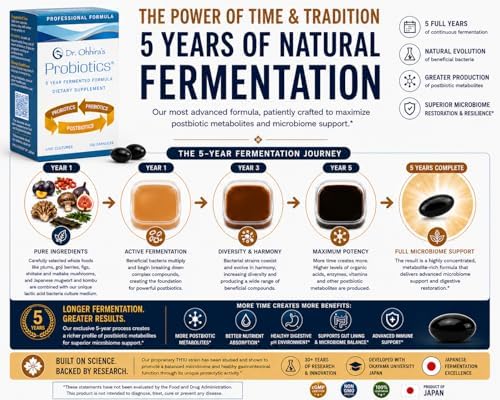 Dr. Ohhira’s Probiotics Professional Formula – 5-Year Fermented Japanese Probiotic with Prebiotics