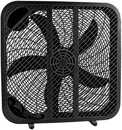 Genesis 20" Box Fan, 3 Settings, Max Cooling Technology, Carry Handle, Black (G20BOX-BLK)