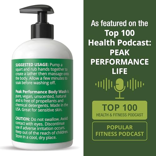 Peak Performance Pure Unscented Body Wash Made with Organic Ingredients