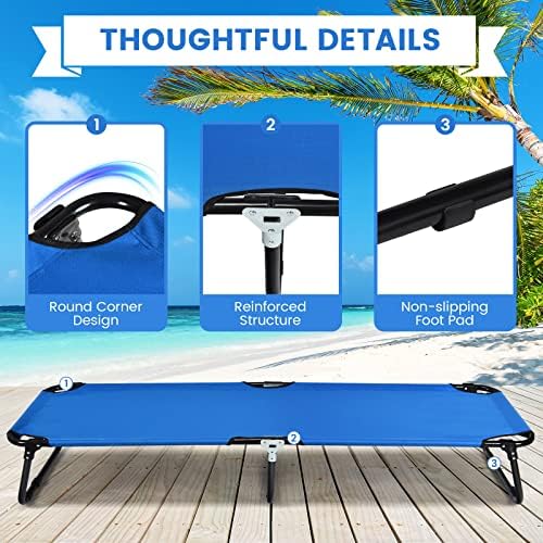 Goplus Folding Camping Cot, Sleeping Cots for Adults Kids