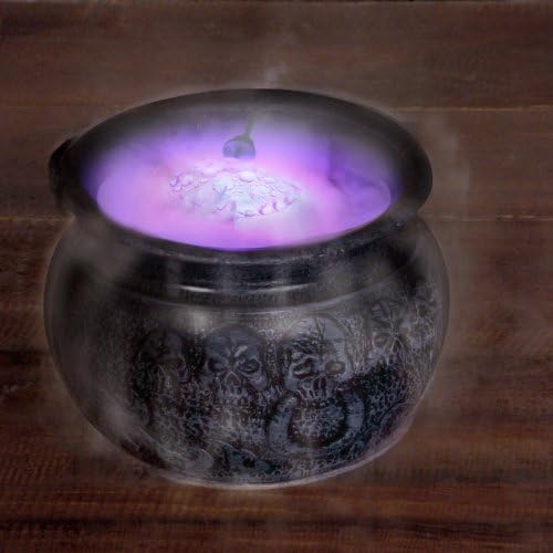 Misting Cauldron Halloween Decoration, 7" x 9"
