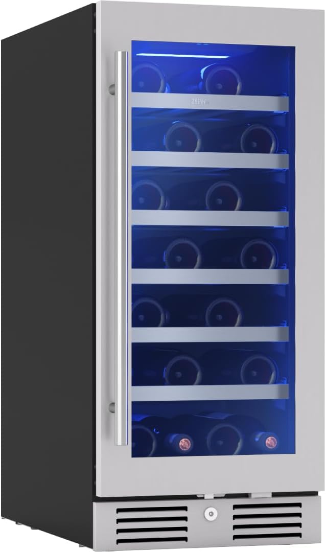 Zephyr Presrv 15 Inch Slim Wine Fridge Beverage Refrigerator Under Counter