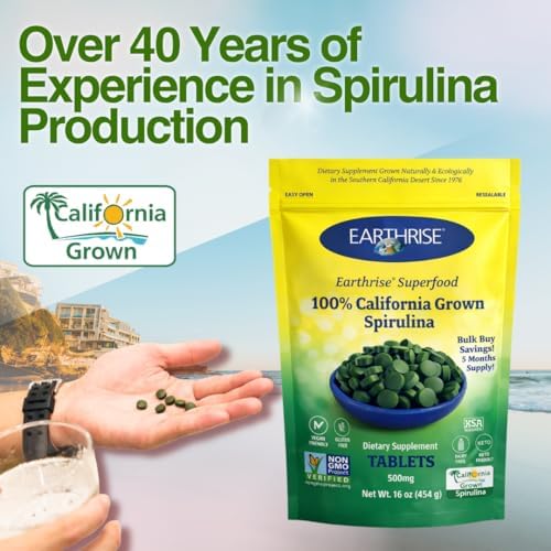 Earthrise Superfood California Spirulina 500mg Tablets, 1 LB